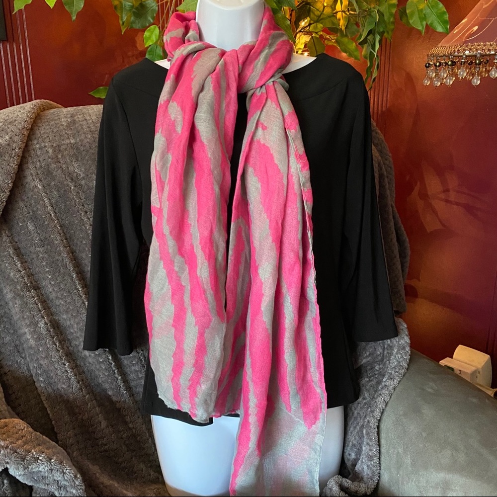 Long Shoulder Shall Scarf Lightweight Zebra Print